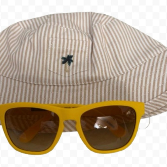 Janie and Jack Other - Janie and Jack Striped Cottn Bucket Hat and Yellow Sunglasses Size 0-6 MonthsNWT